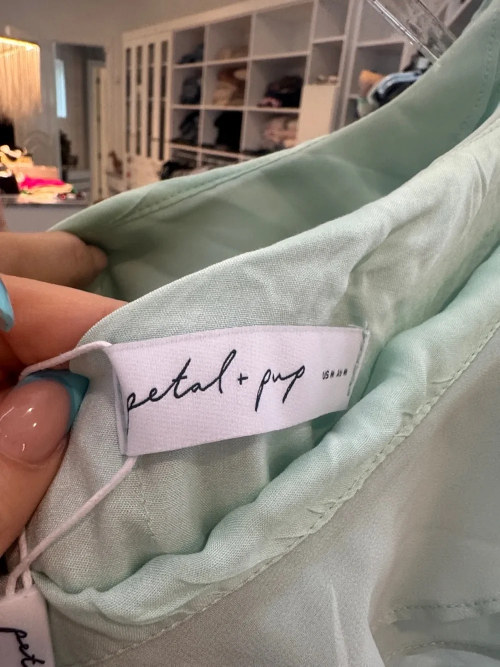 Petal & Pup One-Shoulder Ruffle Maxi Dress in Sage - Picture 4 of 7